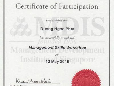 Confirmation completed international training enhanced leadership skills management